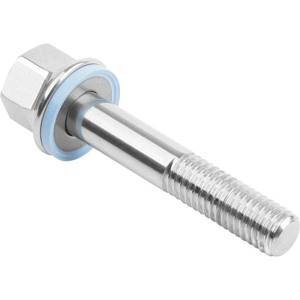A4, M6 Hex Head Cap Screw, Hygienic Polished Stainless Steel, 50 mm L